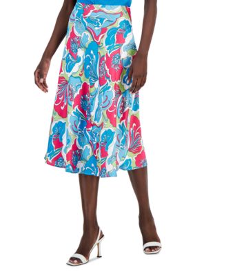 Anne Klein - Women's Printed Pull-On Pleated Skirt