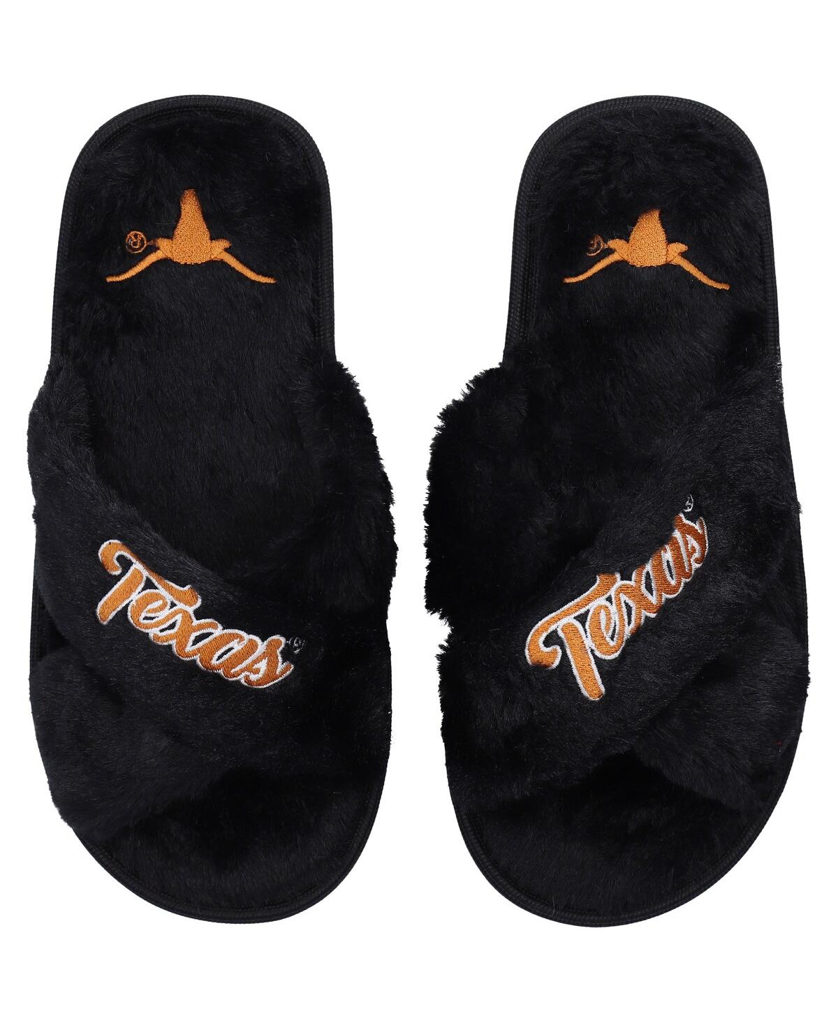 Foco Women's  Pittsburgh Penguins Script Cross Slide Slippers In Black