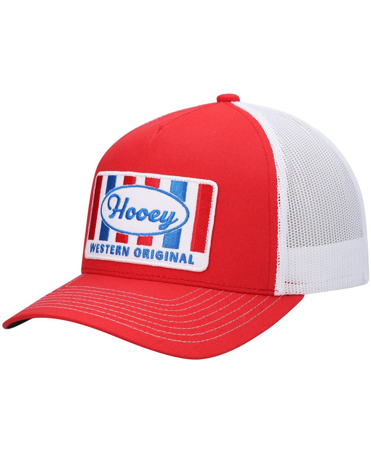 Men's Hooey Red, White Sudan Trucker Snapback Hat - Red, White