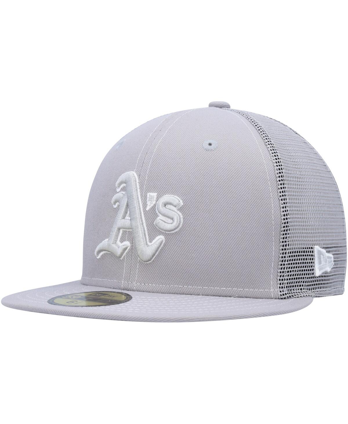 Shop New Era Men's  Gray Oakland Athletics 2023 On-field Batting Practice 59fifty Fitted Hat