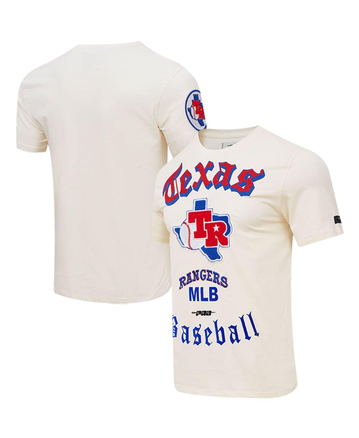 Shop Pro Standard Men's  Cream Texas Rangers Cooperstown Collection Old English T-shirt