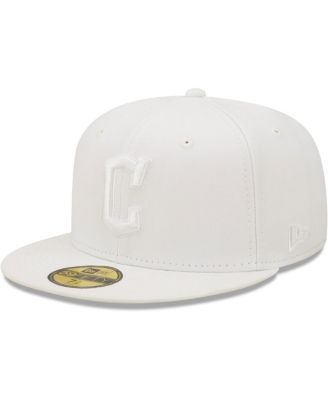 Men's Cleveland Guardians White on White 59FIFTY Fitted Hat