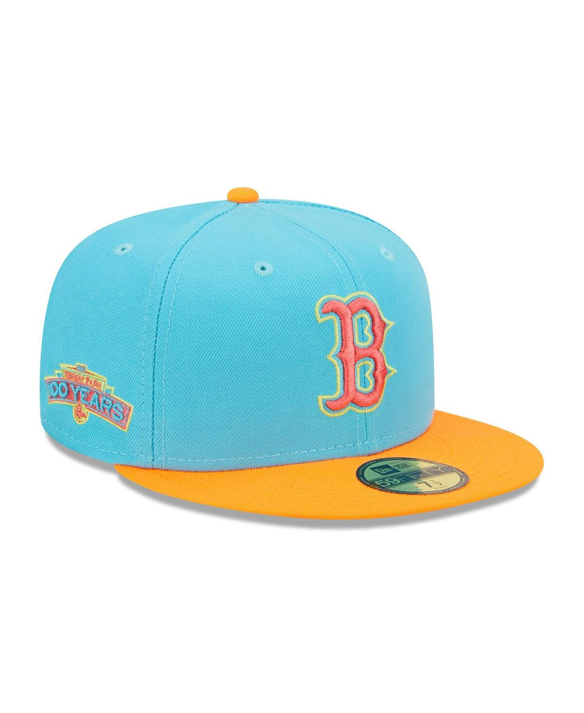 Shop New Era Men's  Blue And Orange Boston Red Sox Vice Highlighter 59fifty Fitted Hat In Blue,orange
