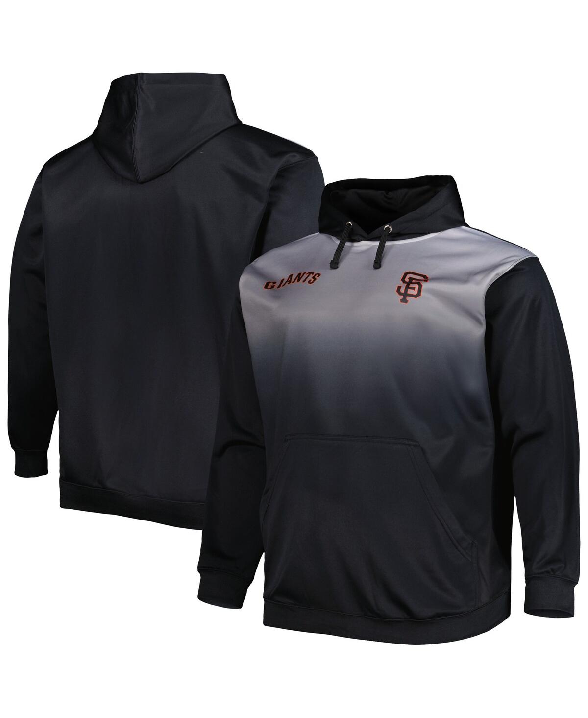 Men's Big and Tall Black San Francisco Giants Fade Sublimated Fleece Pullover Hoodie - Black