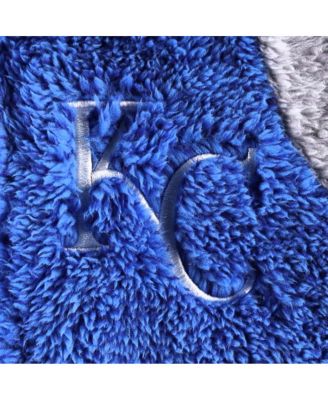 Newborn and Infant Boys and Girls Royal and Gray Kansas City Royals Game Nap Teddy Fleece Bunting Full-Zip Sleeper