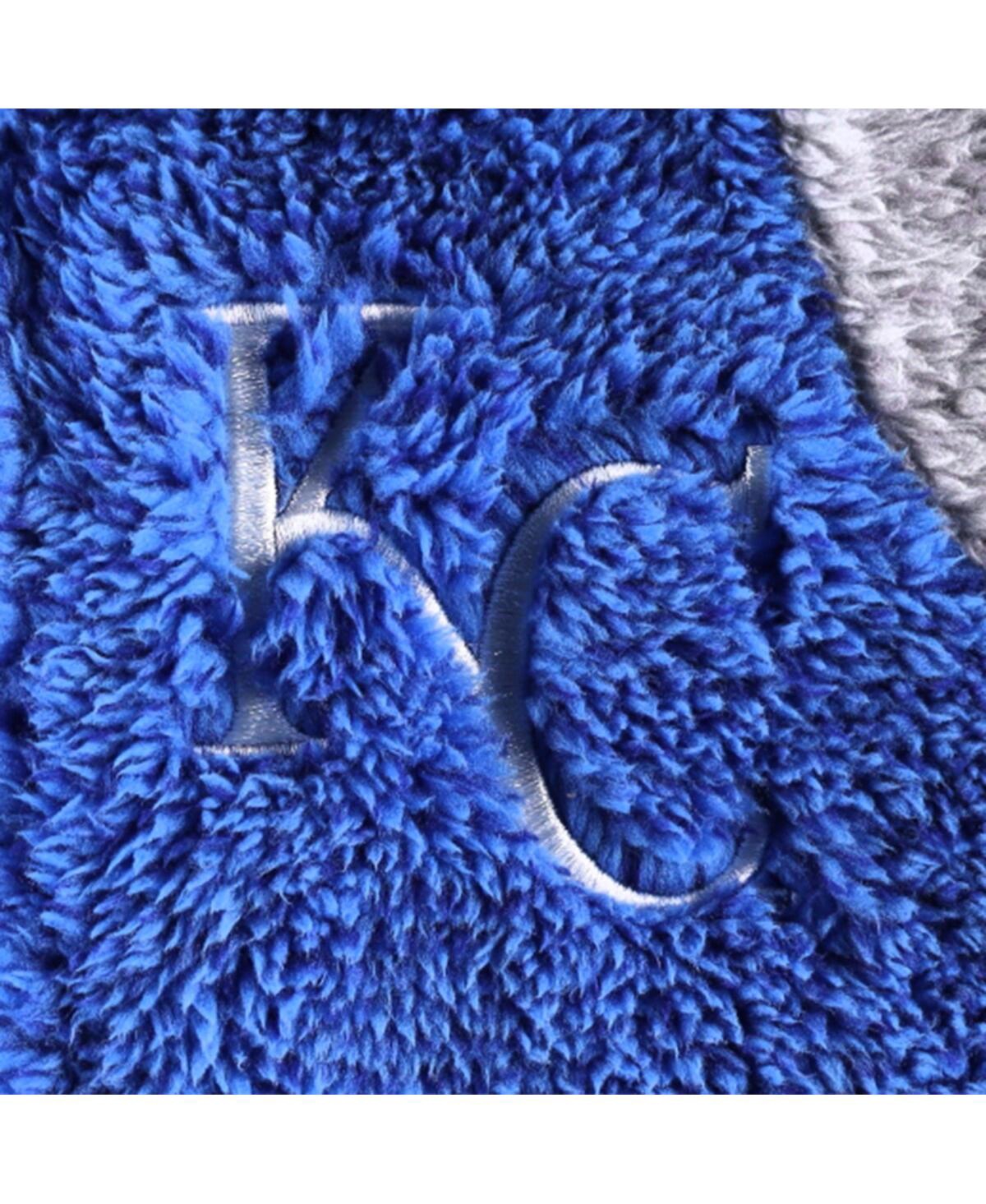 Outerstuff Newborn And Infant Boys And Girls Royal And Gray Kansas City Royals Game Nap Teddy Fleece Bunting Fu In Royal,gray