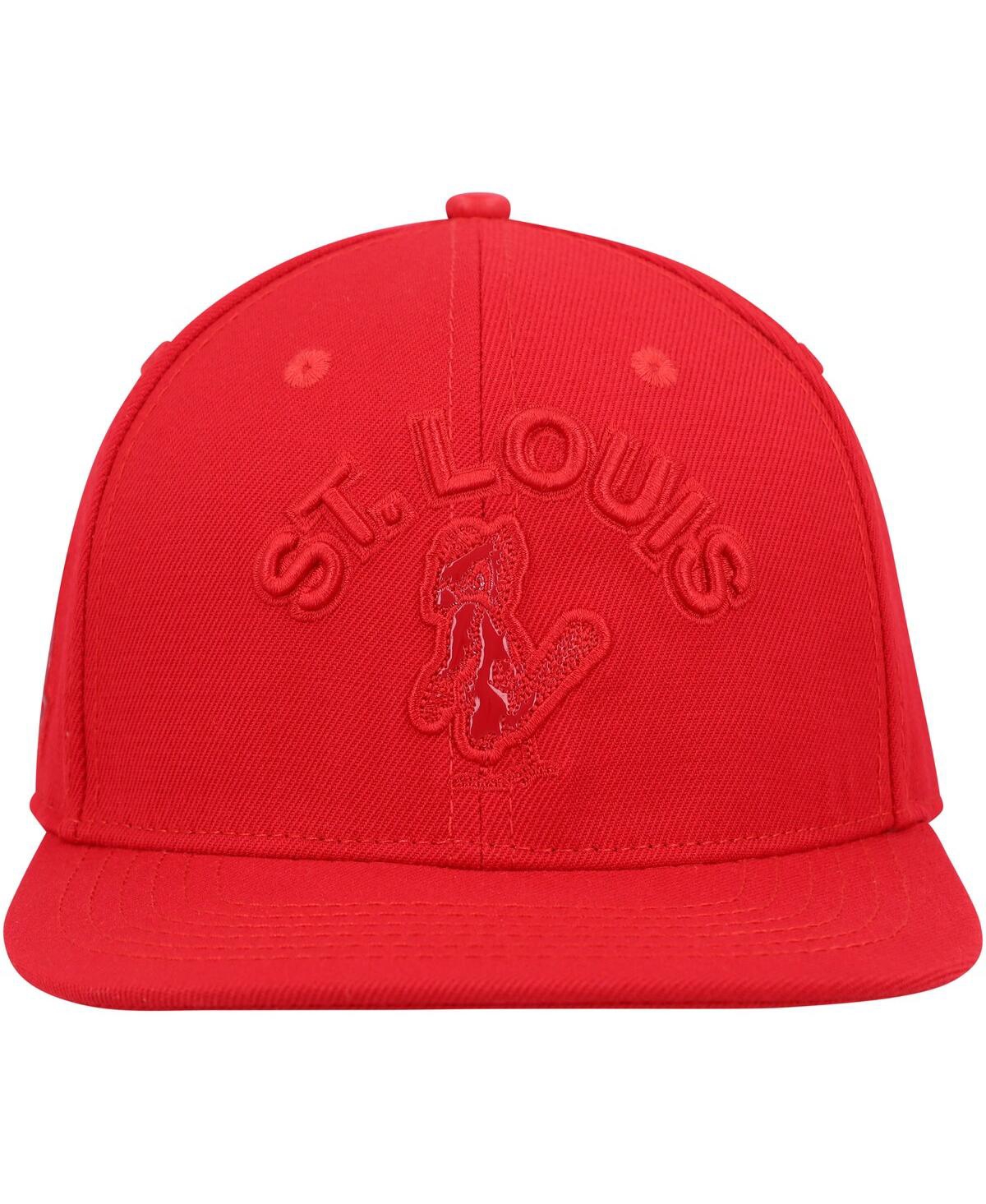 Shop Pro Standard Men's  St. Louis Cardinals Triple Red Snapback Hat