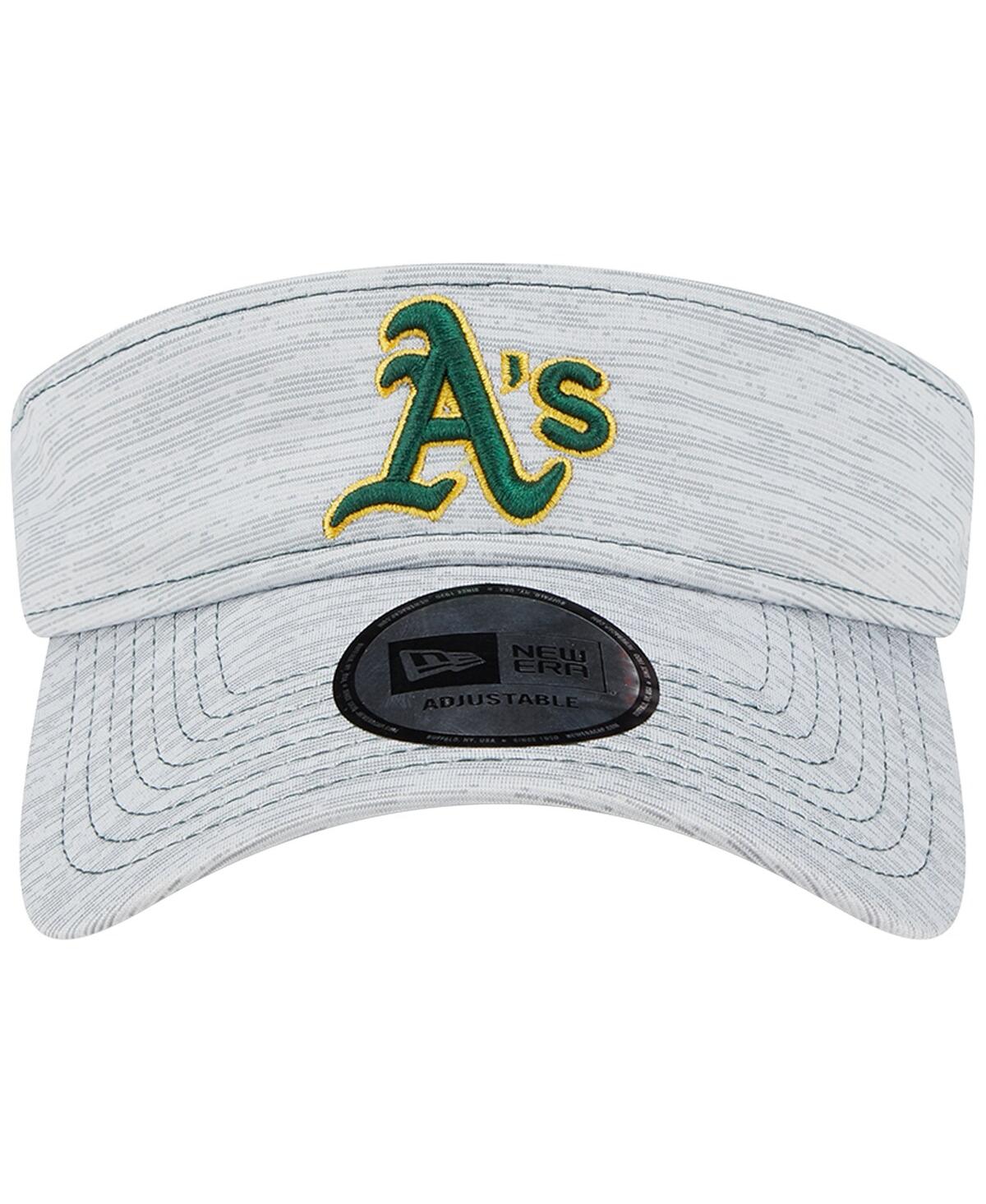 NEW ERA MEN'S NEW ERA GRAY OAKLAND ATHLETICS ADJUSTABLE VISOR 