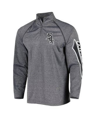 Men's Heather Gray Chicago White Sox Wordmark Raglan Quarter-Zip Top