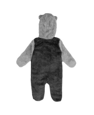 Newborn and Infant Boys and Girls Black and Gray Pittsburgh Pirates Game Nap Teddy Fleece Bunting Full-Zip Sleeper