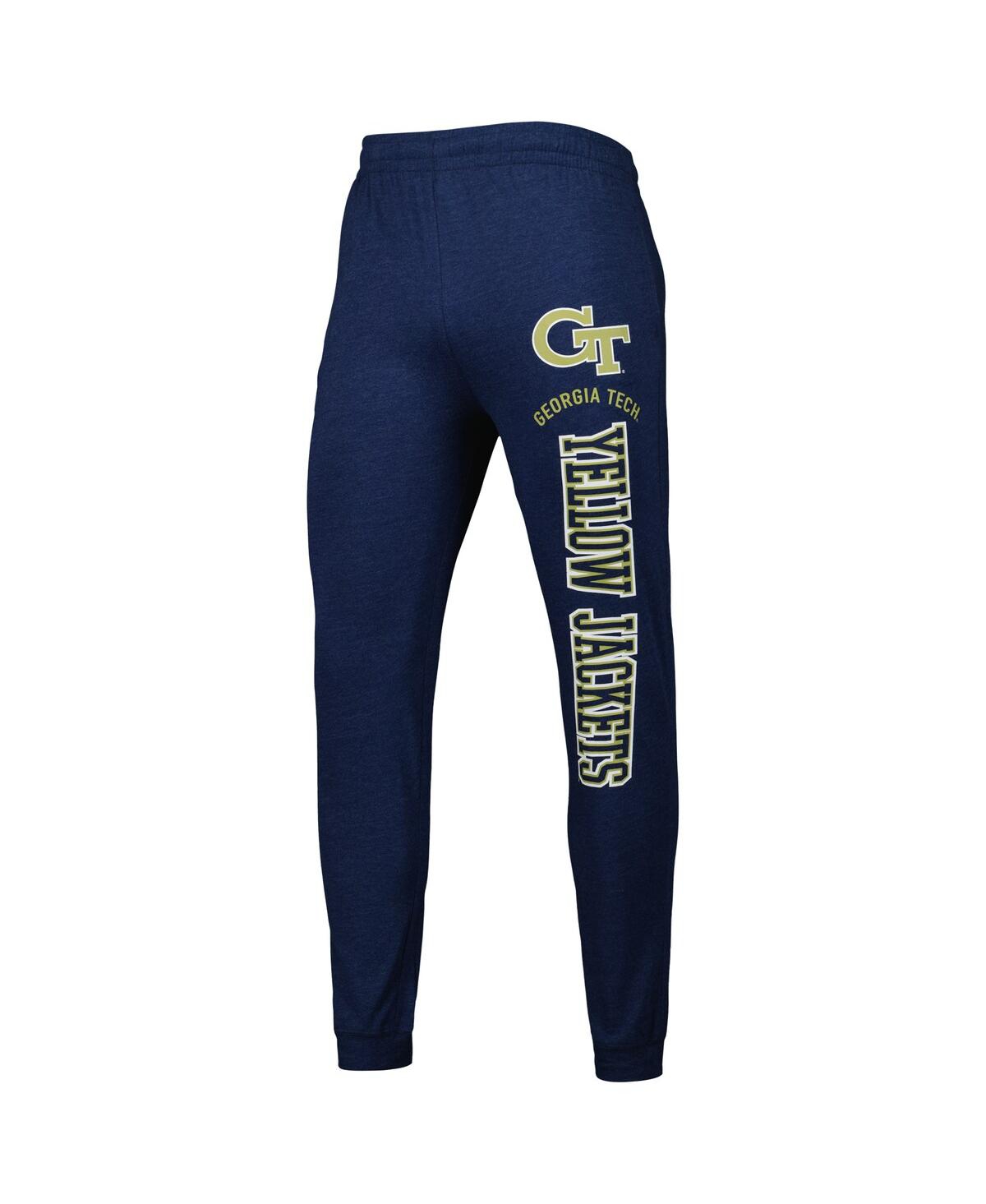 Concepts Sport Men's  Navy, Charcoal Georgia Tech Yellow Jackets Meter Pullover Hoodie And Joggers Sl In Navy,charcoal
