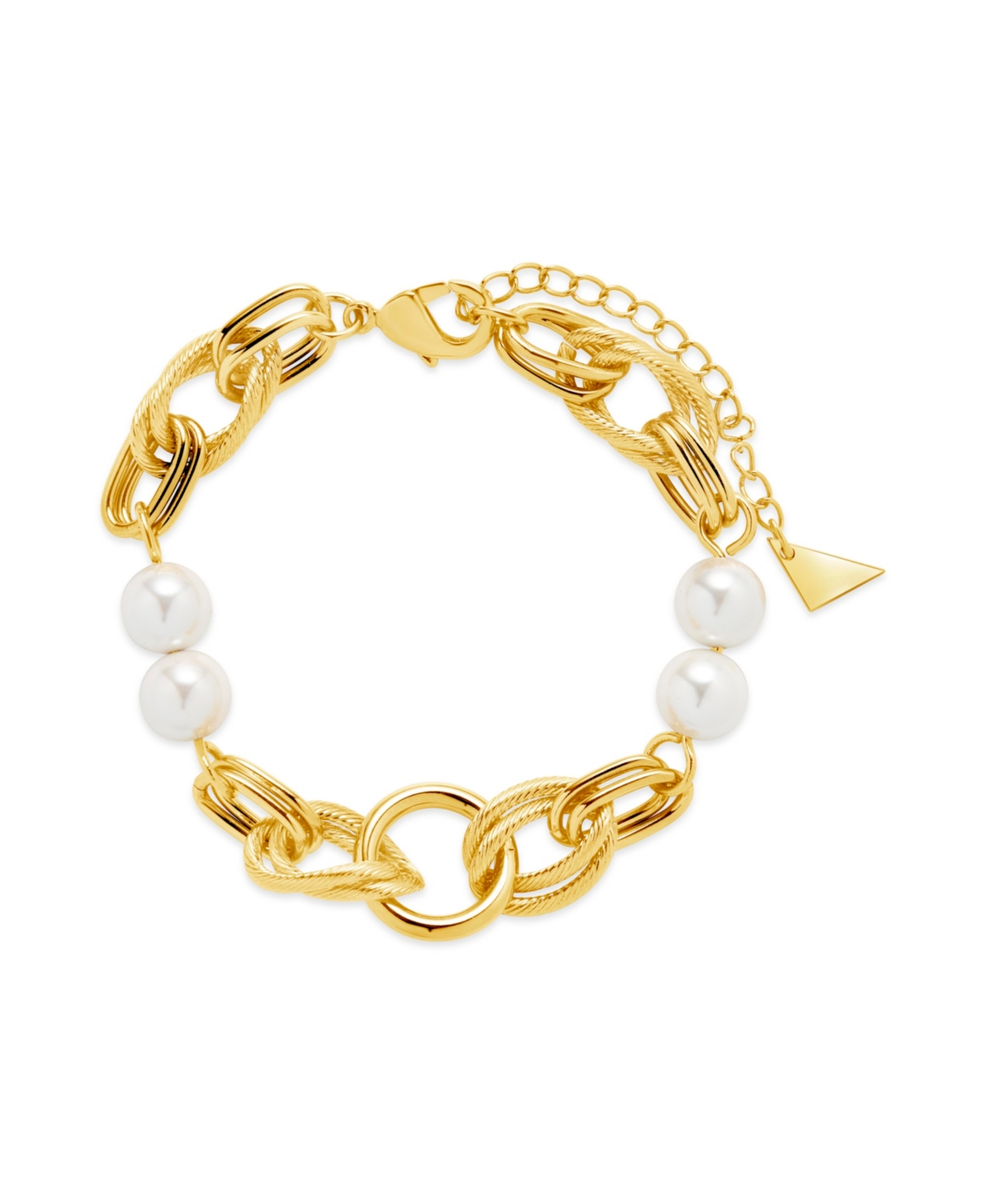 Shop Sterling Forever Ivanna Imitation Pearl Bracelet In Gold