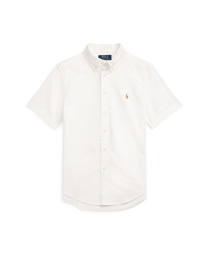 Polo Ralph Lauren Big Boys Cotton Oxford Short-Sleeve Shirt - Macy's