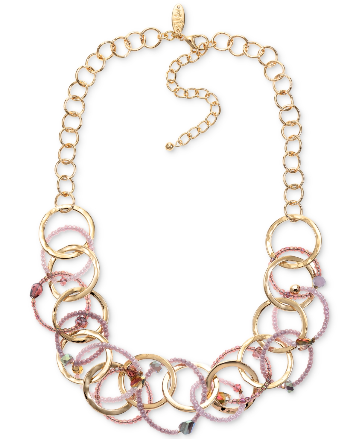 Style Co Mixed Stone Beaded Link Statement Necklace 18 3 extender Created for Macy s Smart Closet