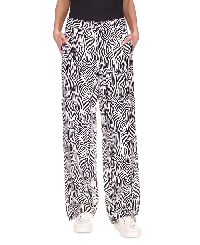 Michael Kors Women's Zebra Linen Cargo Pants - Macy's