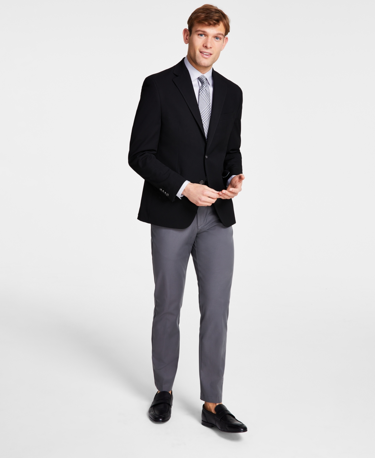 Michael Kors Men's Classic-fit Stretch Solid Blazers In Black