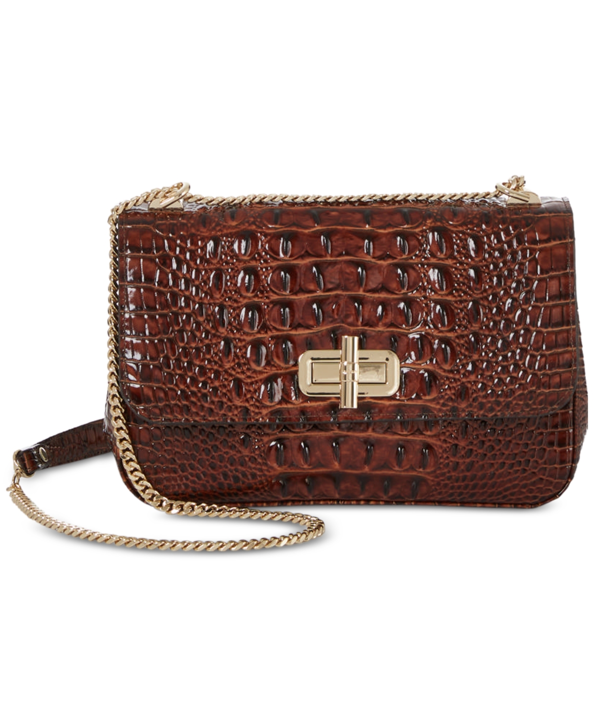 Shop Brahmin Rosalie Convertible Chain Strap Small Leather Crossbody In Pecan Melbourne