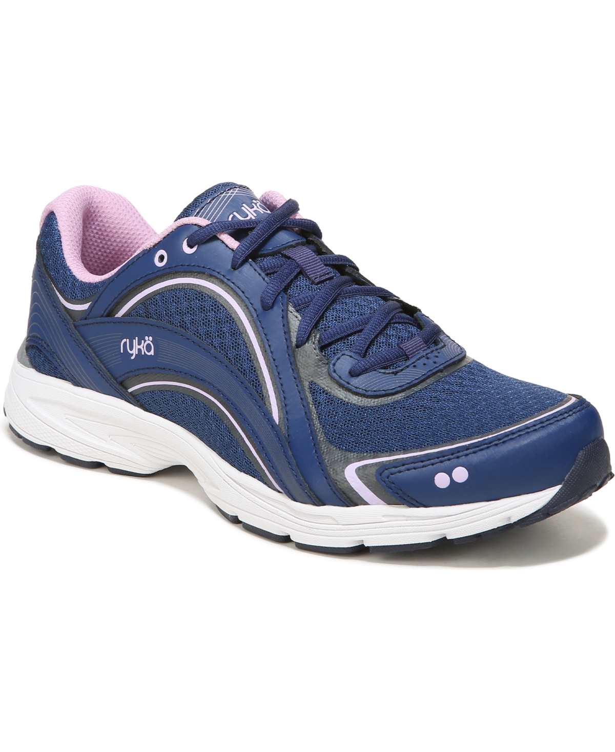 Women's Sky Walk Walking Shoes - Navy/Lavender Mesh/Leather