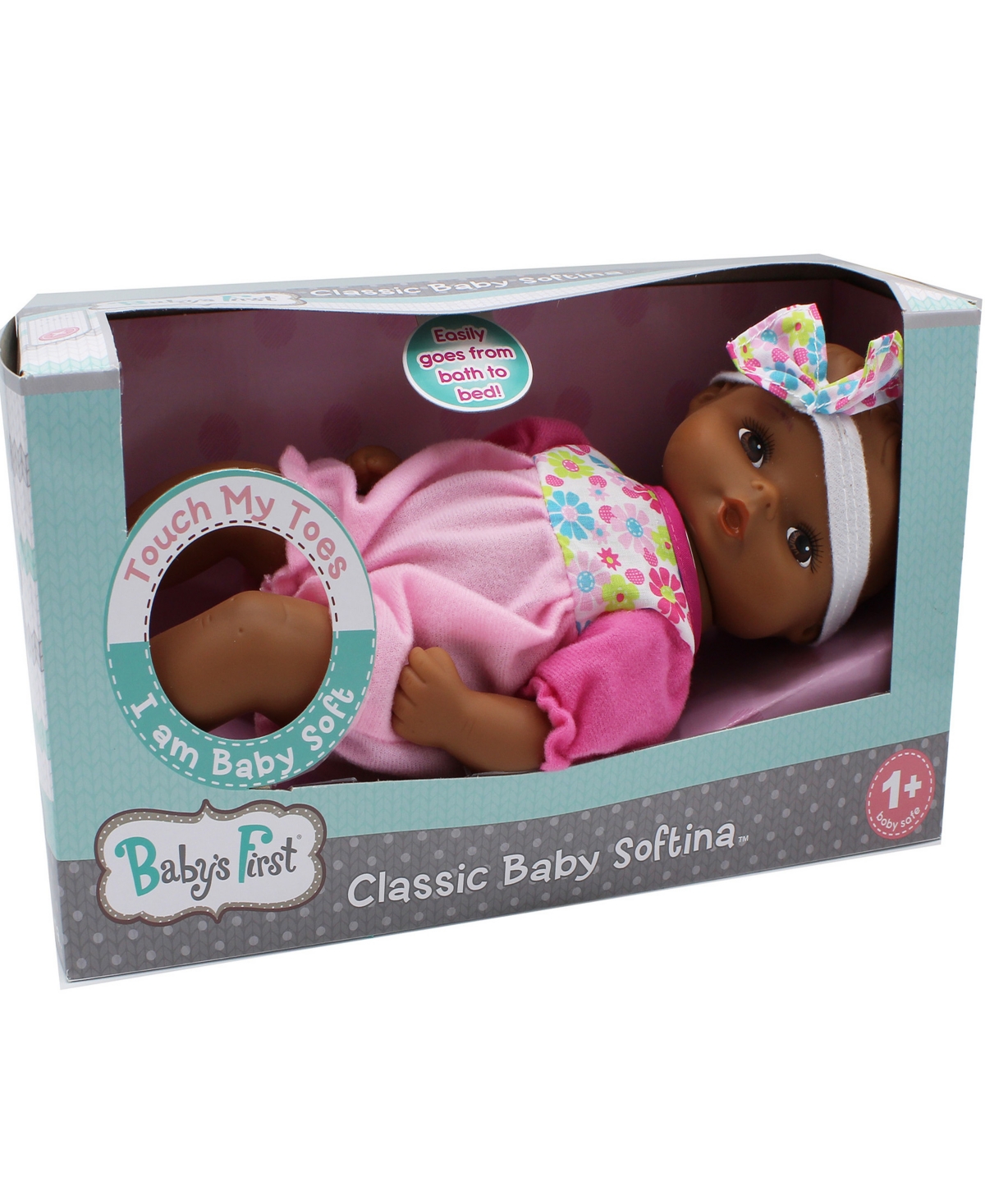 Shop Baby's First By Nemcor Goldberger Doll Classic Softina Jumper African-american In Multi
