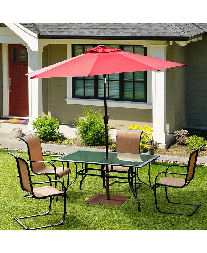 Costway 50LBS Patio Square Umbrella Base Stand Market Umbrellas Handle