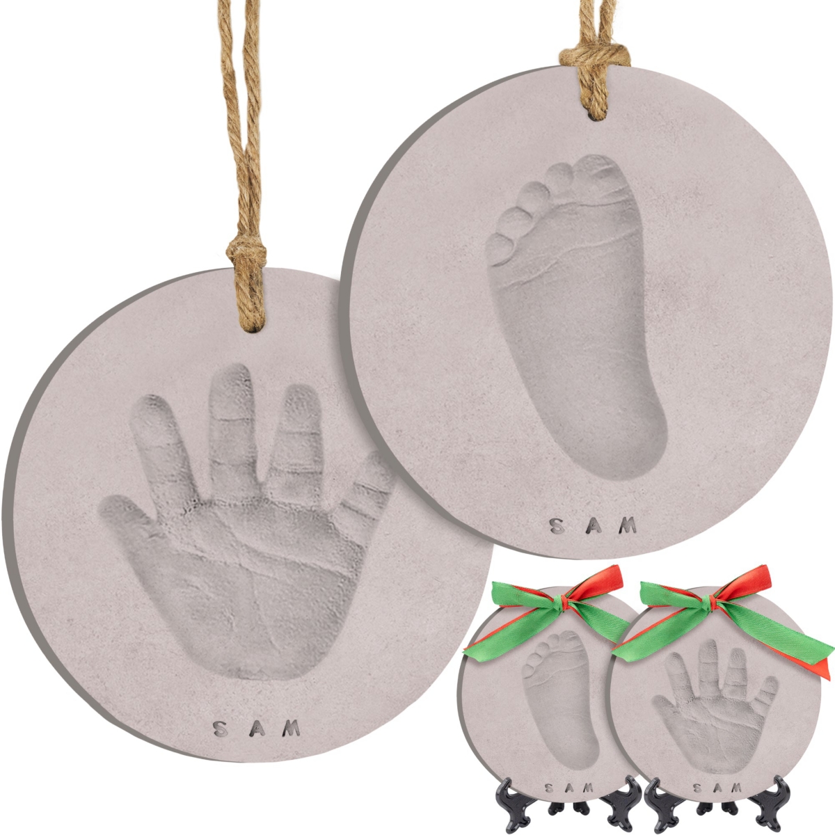 Keababies Cherish Baby Hand And Footprint Kit, Dog Paw Print Kit, Baby Handprint Ornament Kit For Newborn, Bab In Dove