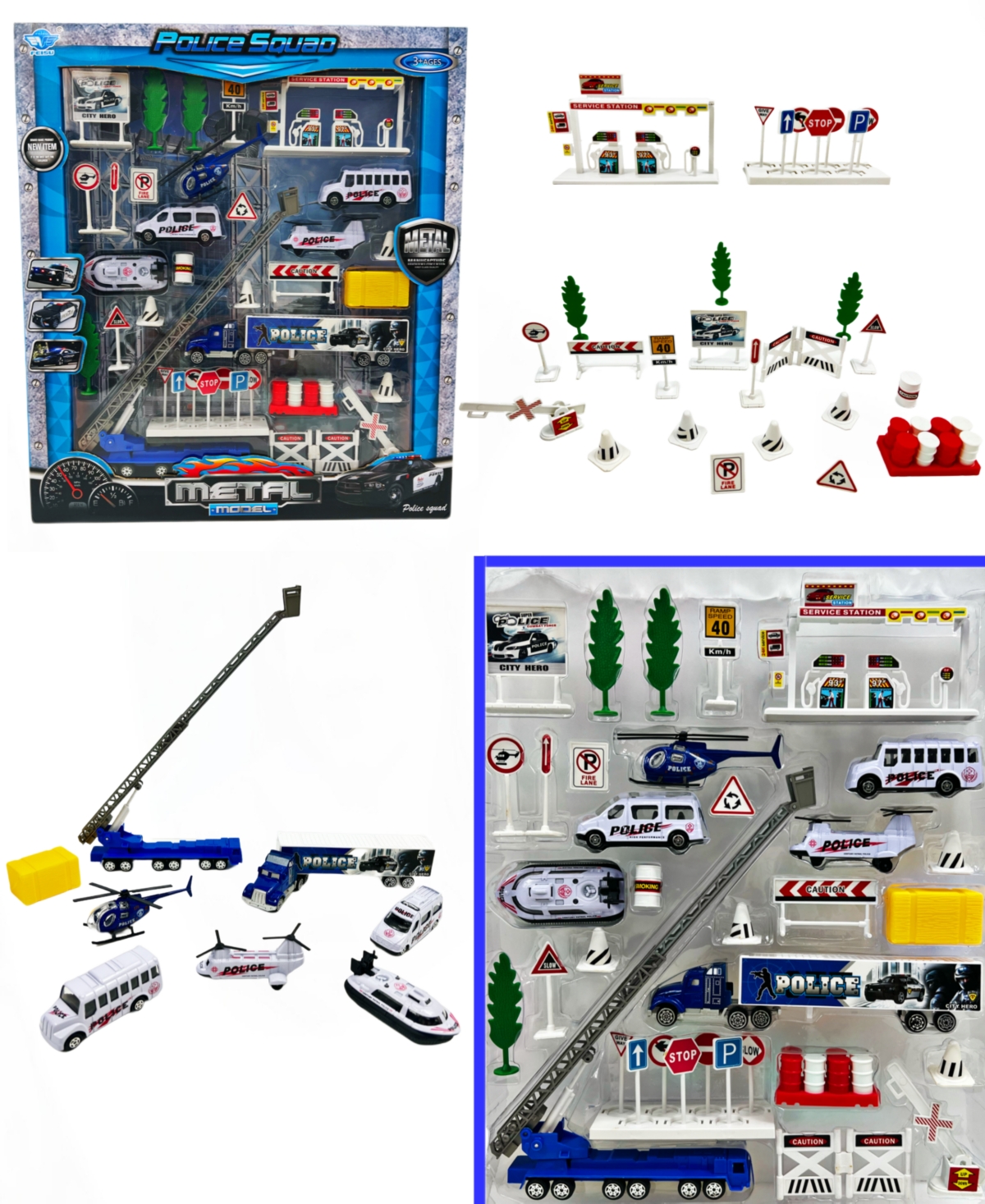 Shop Big Daddy 40 Piece Mini 911 Serve Protect Squad Unit Patrolling Trucks And Cars Accessories Playset In Multi