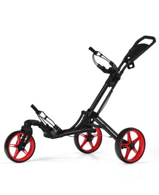 Folding Golf Push Cart W/Scoreboard Adjustable Handle Swivel Wheel