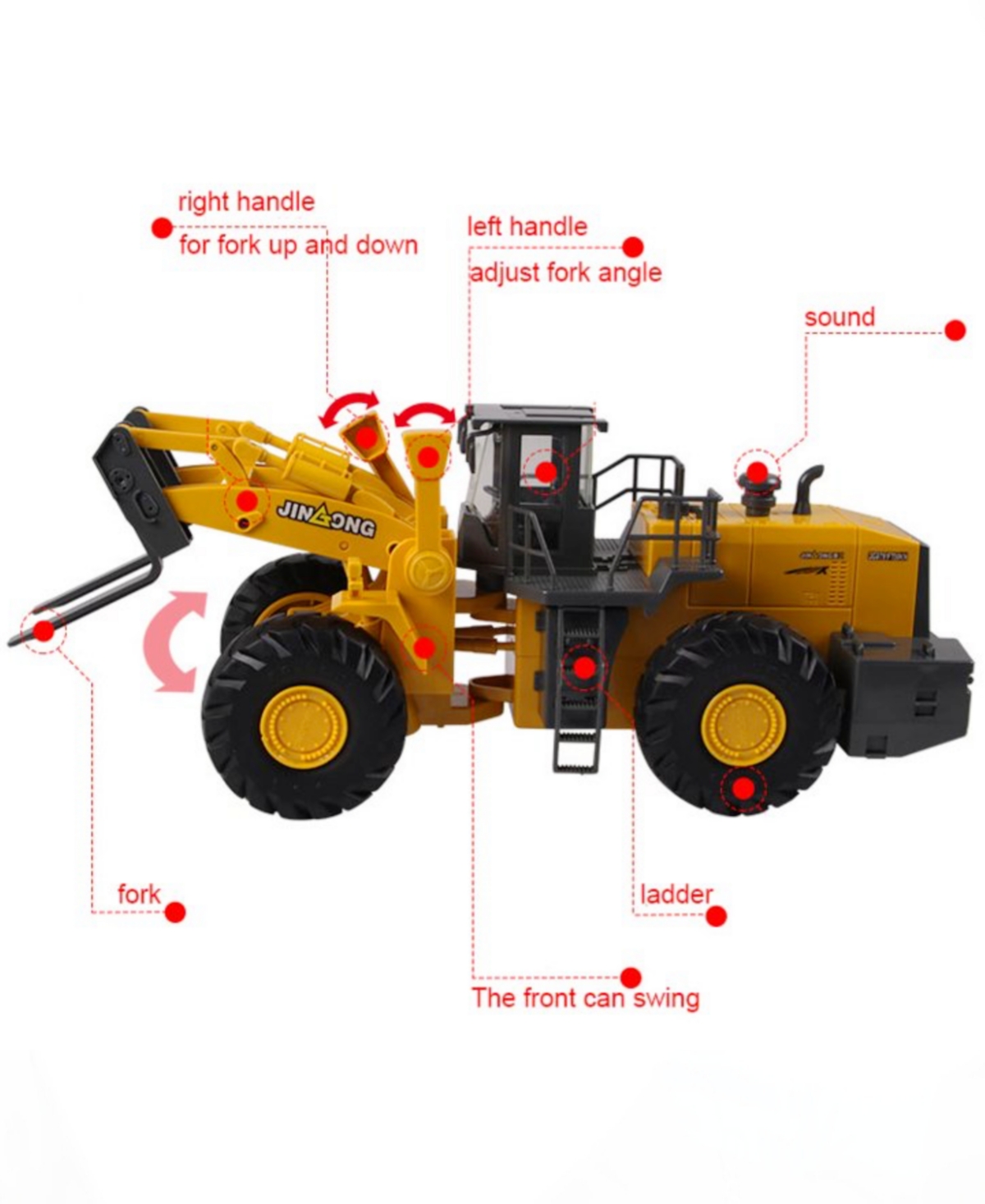 Shop Big Daddy Xl Full Construction Vehicle Motion Action Powerful Self-mechanical Toddler Size Forklift Truck In Multi
