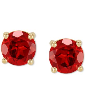 Birthstone Stud Earrings in 14k Gold or 14k White Gold