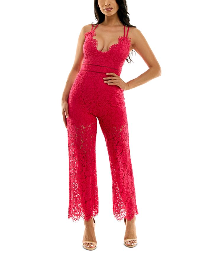 bebe Lace StrappyBack Jumpsuit & Reviews Jumpsuits & Rompers Women