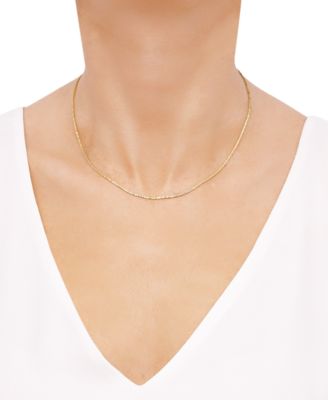 Crisscross Link 18" Chain Necklace in 14k Gold