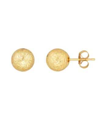 Textured Ball Stud Earrings in 14k Gold