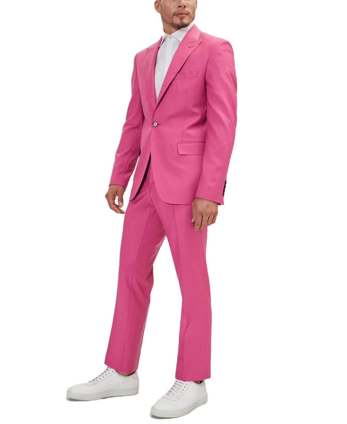 Ron Tomson Men's Modern Single Breasted, 2-piece Suit Set In Raspberry