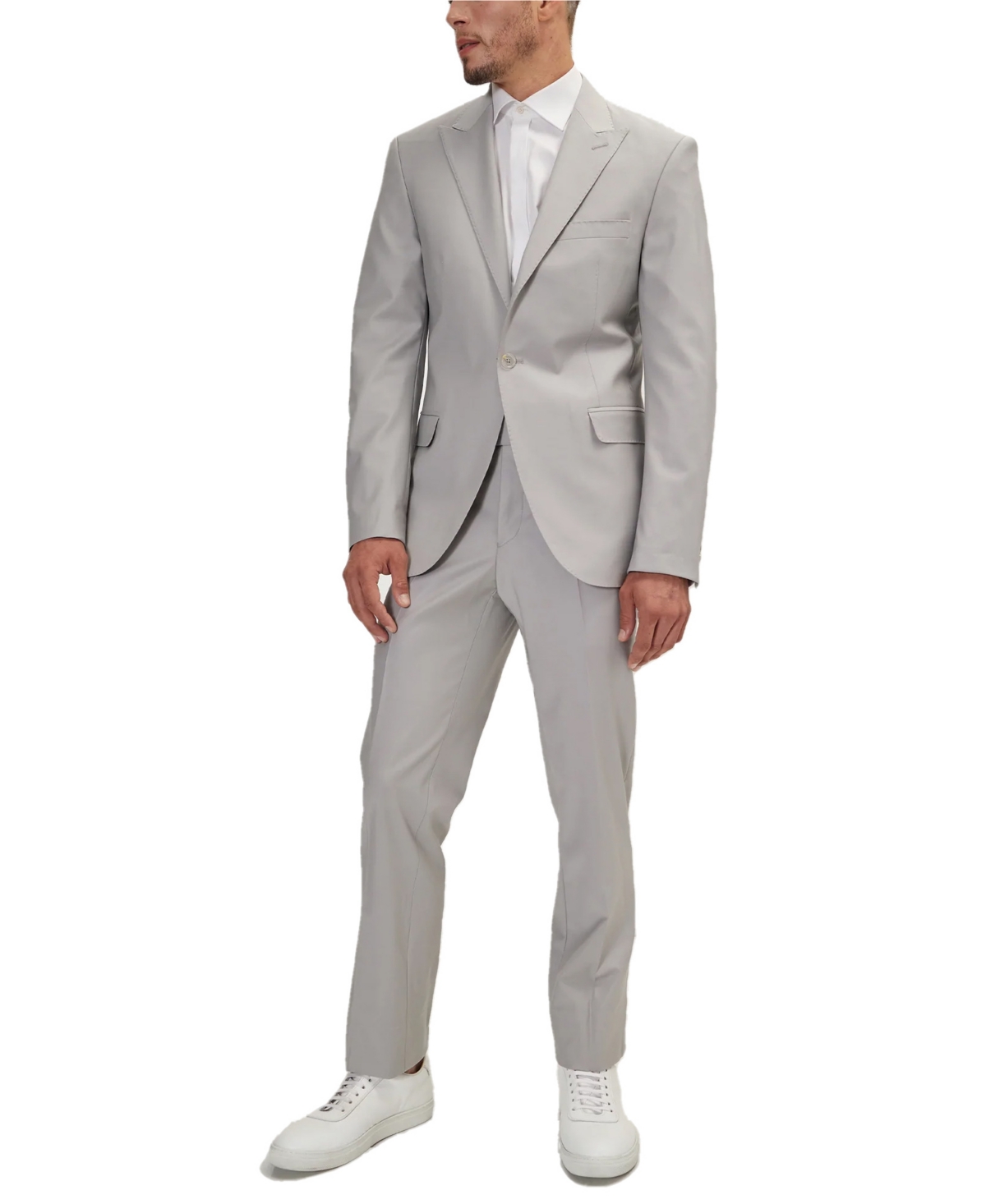 Ron Tomson Men's Modern Single Breasted, 2-piece Suit Set In Smoke