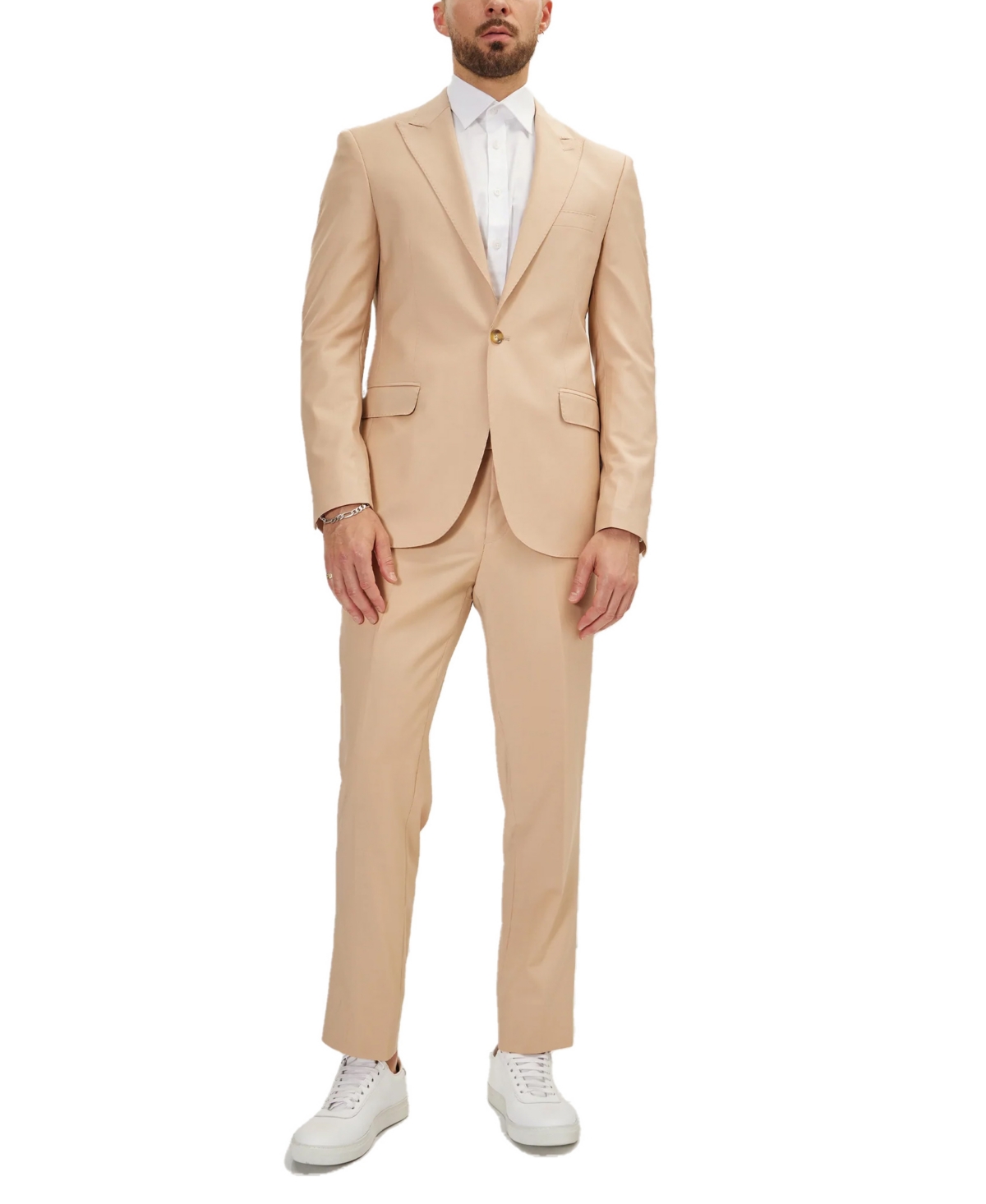 Ron Tomson Men's Modern Single Breasted, 2-piece Suit Set In Tan