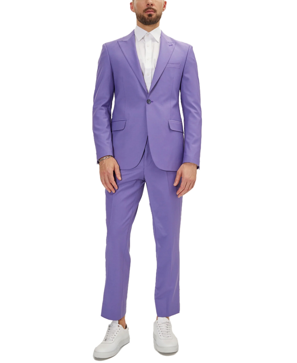 Ron Tomson Men's Modern Single Breasted, 2-piece Suit Set In Violet