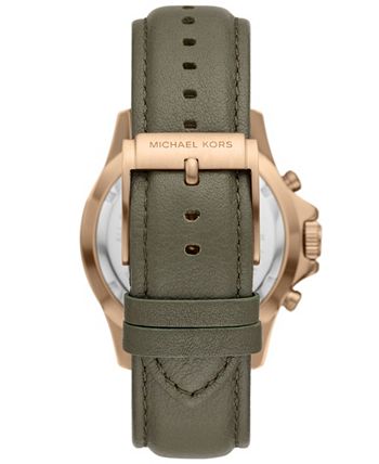 Michael Kors Men's Everest Quartz Chronograph Olive Leather Watch
