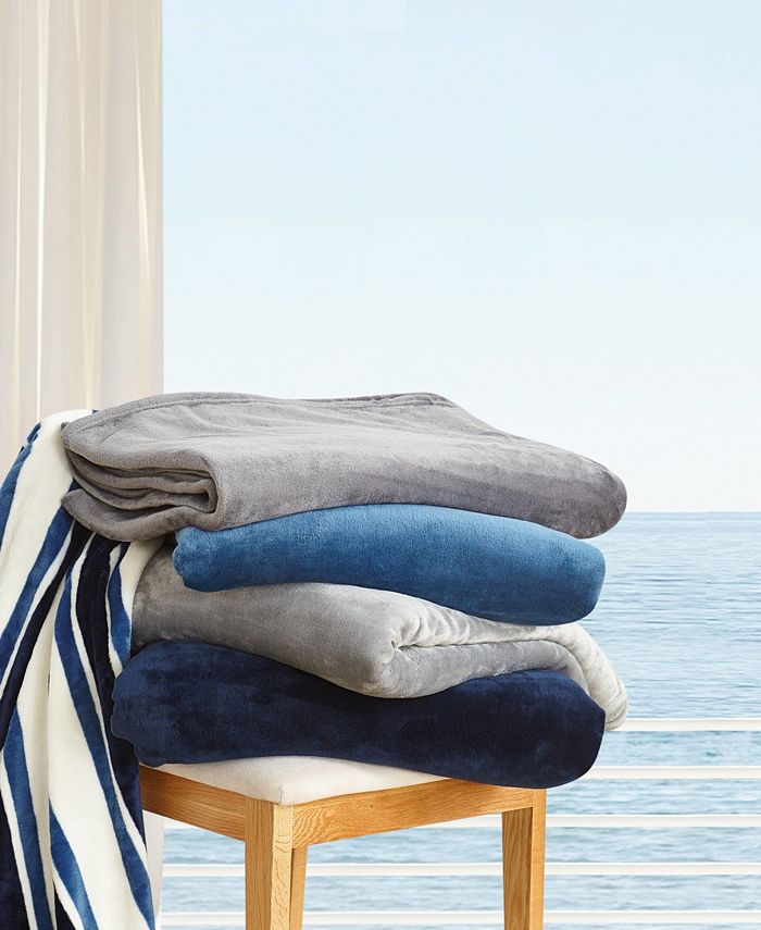 Nautica CLOSEOUT! Solid Ultra Soft Plush Blanket, King Macy's