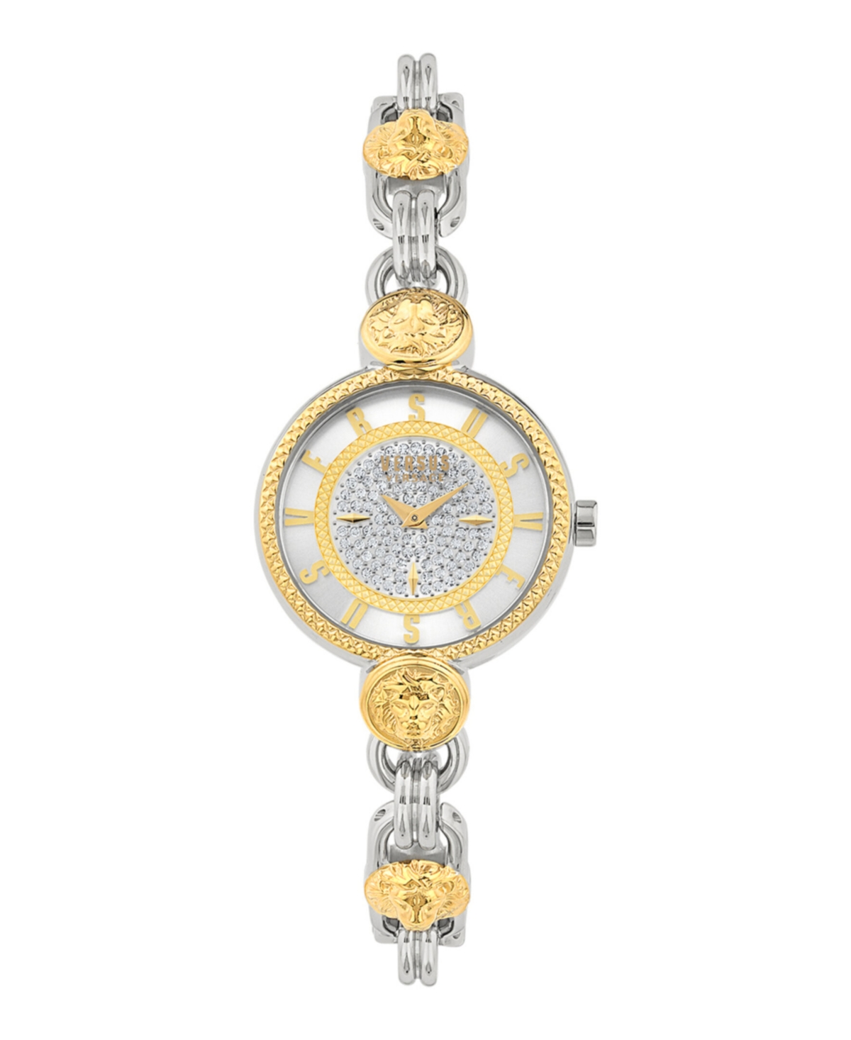 Versus Women's Les Docks Petite 2 Hand Quartz Two-tone Stainless Steel Watch, 30mm In Silver/gold