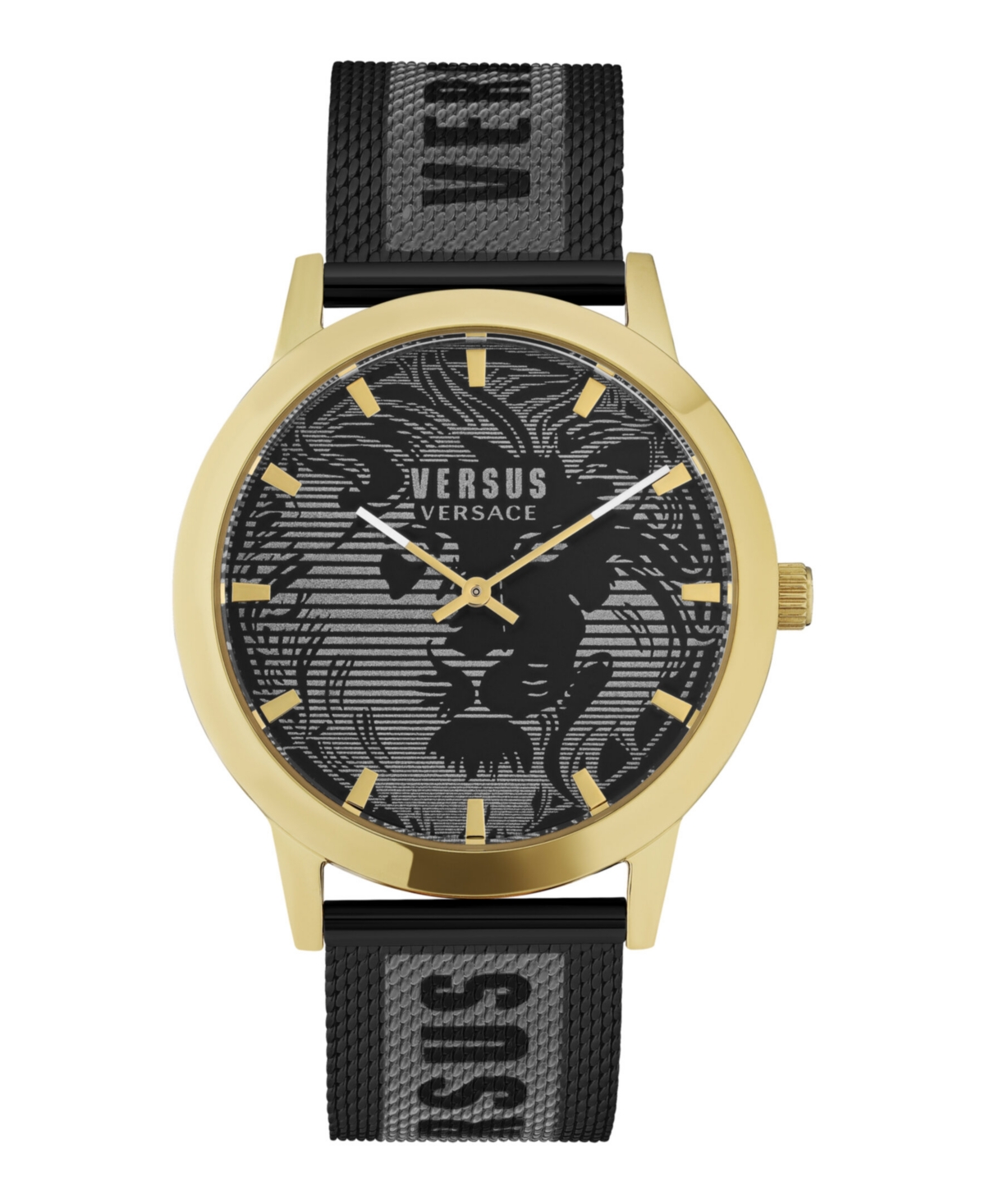 Men's Barbes Domus 2 Hand Quartz Black Stainless Steel Watch, 40mm - Ion Plating Yellow Gold