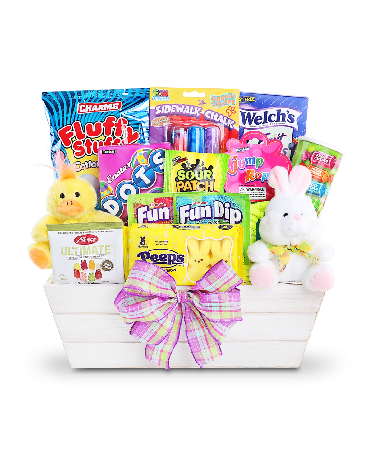 Alder Creek Gift Baskets Spring Bunny And Friends Easter Candy Gift Basket Set, 13 Piece
