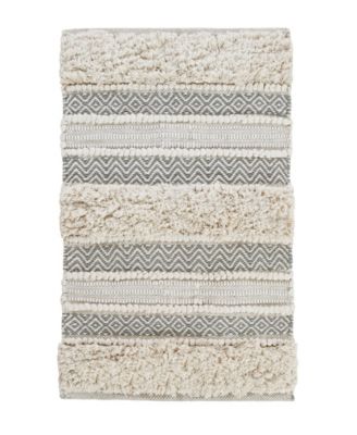 Ink+ivy Inkivy Asher Woven Texture Stripe Bath Rug In Gray