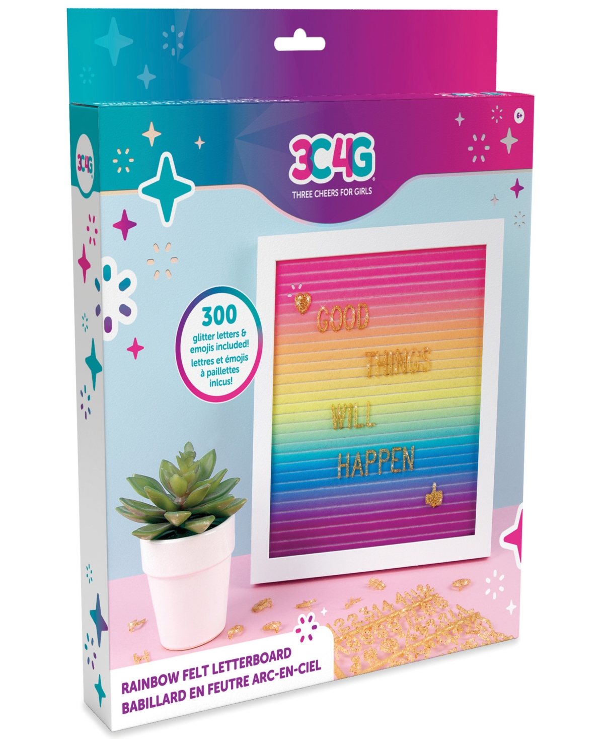 Three Cheers For Girls Kids' 3c4g Rainbow Felt Letterboard In Multi