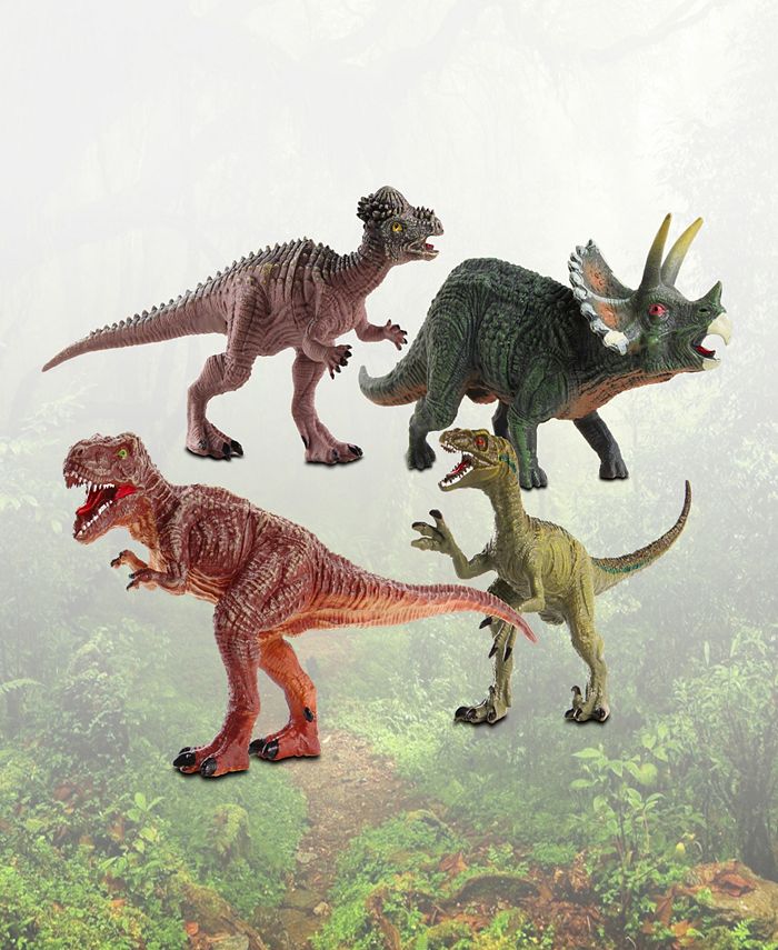 WowWorld Nkok Poseable Dinosaurs Playset Medium 4-Pack Set 3321 T-Rex ...