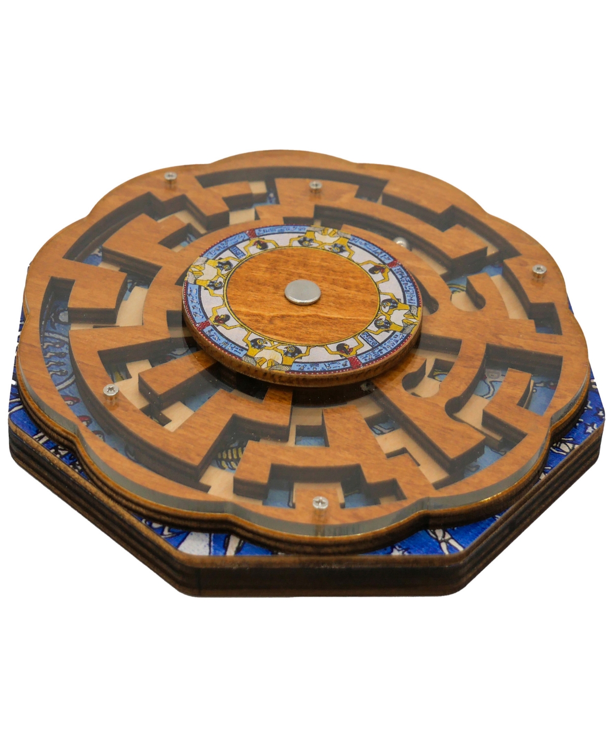 Project Genius Dendera Zodiac Wooden Puzzle Based On The Ancient Night Sky, Medium Difficultly, Twist The Maze To O In Multi