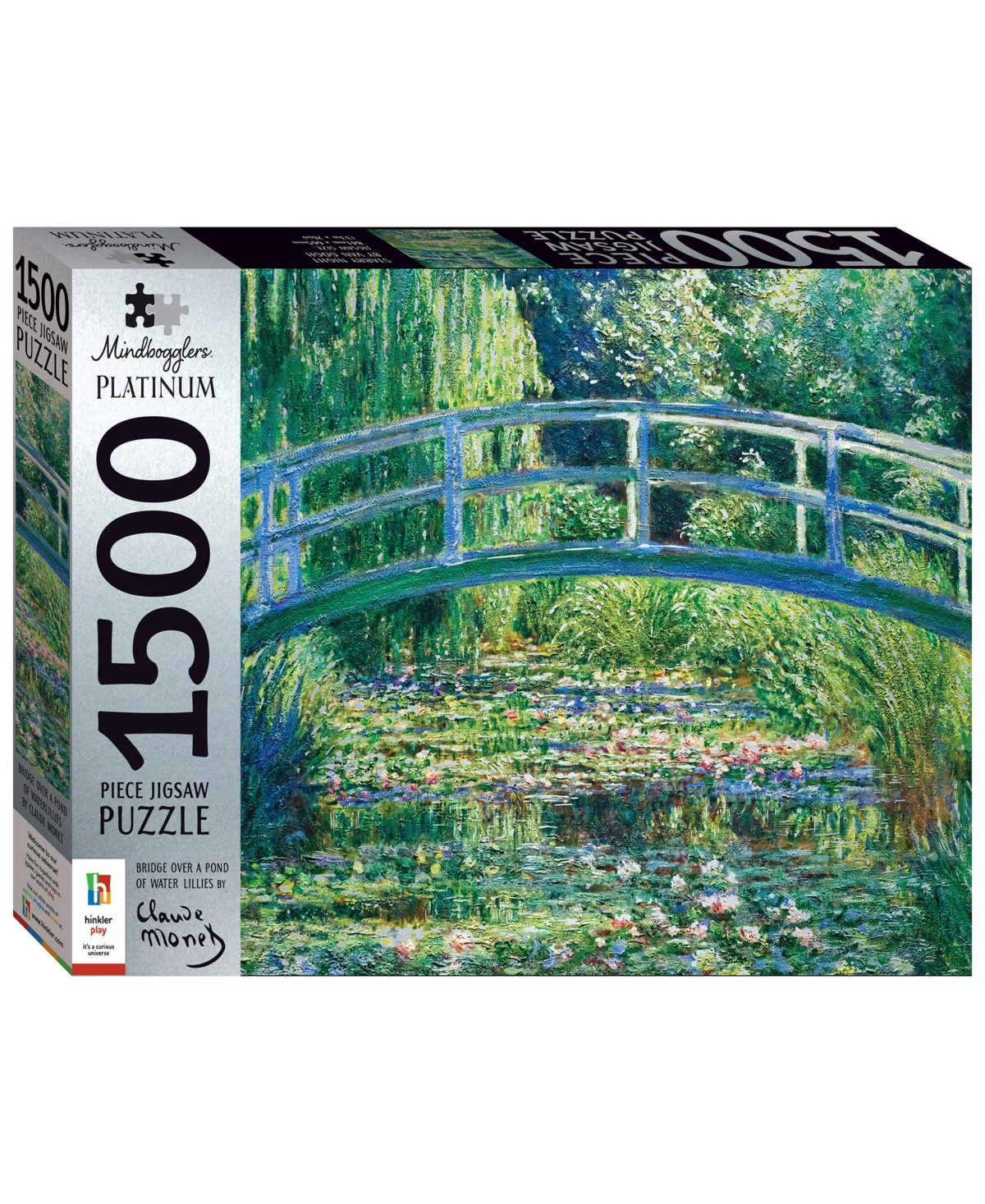 Mindbogglers Kids' Platinum 1500-piece, Bridge Over A Pond Of Water Lilies By Monet Jigsaws For Adults Deluxe, 33 X 26 In Multi