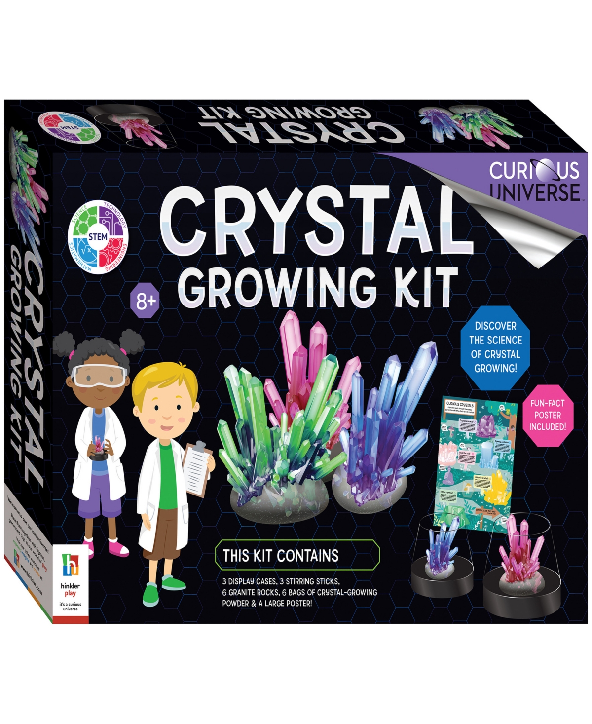 Curious Universe Crystal Growing Science Kit Diy Science And Geology For Kids Make Your Own Crystals And Display Them In Multi
