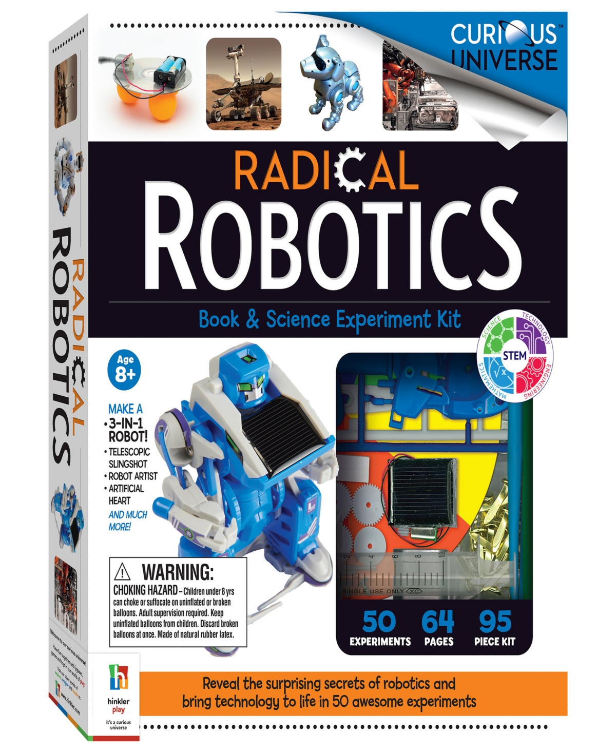 Curious Universe Kids' Radical Robotics Science Kit 50 Science Experiments With 95 Piece Kit Diy Science And Robotics For K In Multi