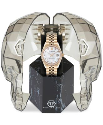 Women's Date Superlative Gold Ion-Plated Bracelet Watch 34mm