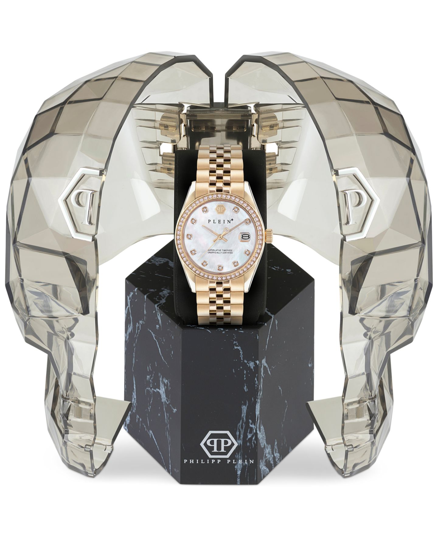 Женские часы Philipp Plein Date Superlative Gold Ion-Plated Bracelet Watch 34mm — фото 4